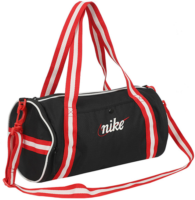 나이키 운동가방 헬스가방 헤리티지 레트로 더플백 (13L), 블랙+레드, 1