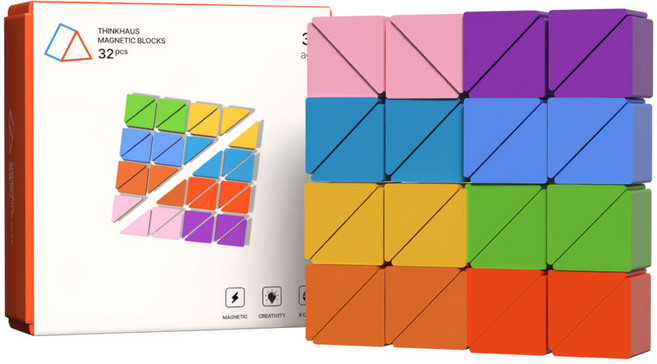 생각하는집 매직큐브 자석 블럭 블록, 세모, 1개