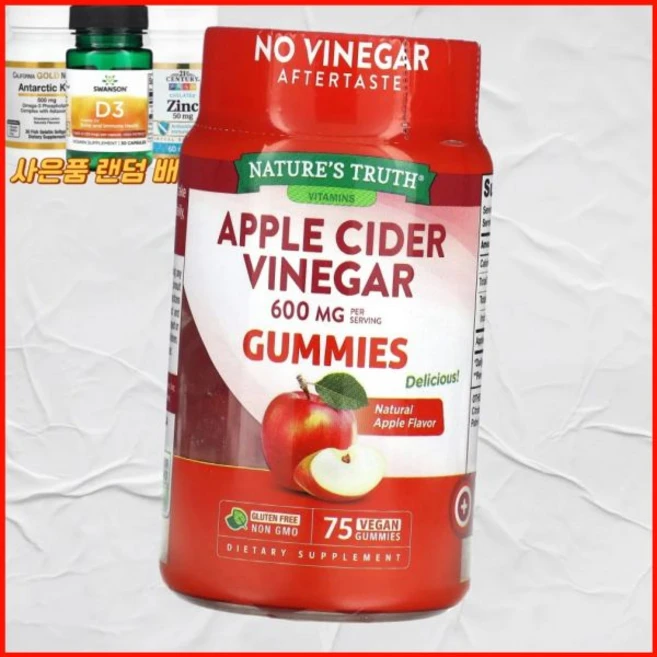 네이처로스 트루스 사과 식초 천연 맛 600mg 비건 구미젤리 75개 미국내수 네이처스 트루스네이처로스, 1개 - 쿠팡