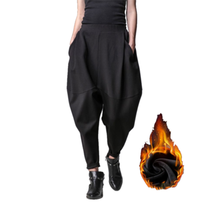 여성용 캐주얼 기모 배기팬츠 환절기 배기 똥싼바지 몸빼 항아리 승마 바지 뉴타임즈 11CW1001