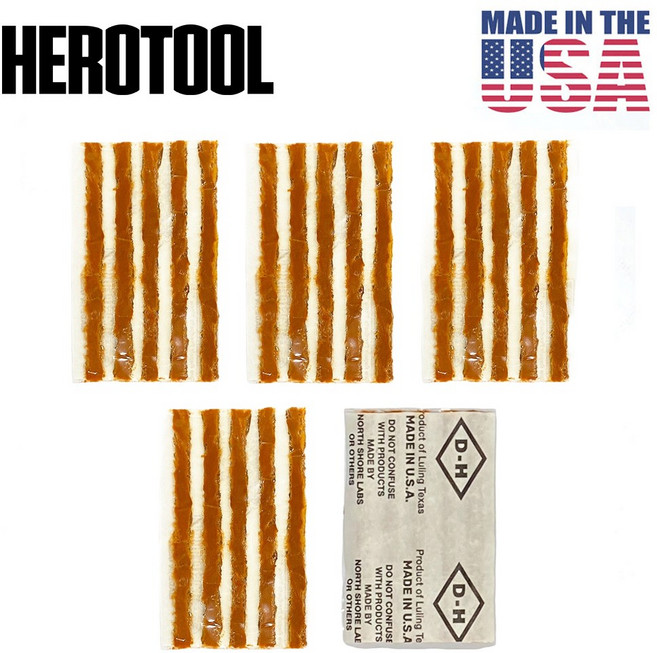 DH 타이어 펑크 지렁이 25pcs(5판) 미국산 수리 패치 끈끈이, 10세트