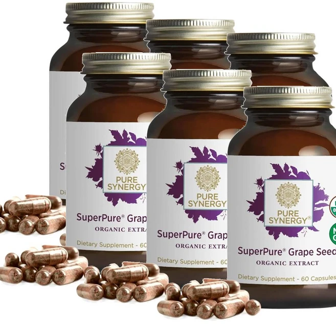 퓨어시너지 포도씨 추출물 캡슐 PURE SYNERGY SuperPure Grape Seed Extract, 6개, 60정 - 쿠팡