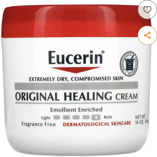 유세린 ( Eucerin ) 오리지널 힐링 크림 악건성 손상된 피부용 무향 454g(16oz), 1개 - 쿠팡