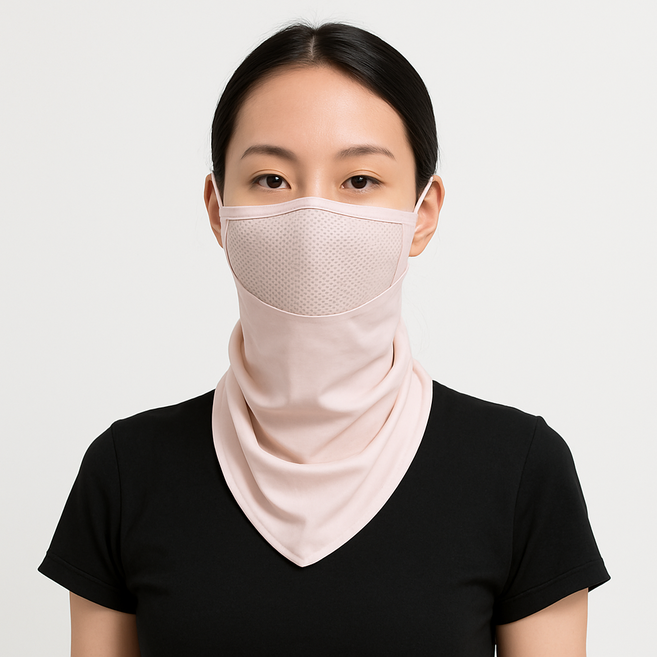 반페프 쿨링 자외선 차단 마스크 골프 러닝 등산 여행 작업용, 라이트핑크, 1개