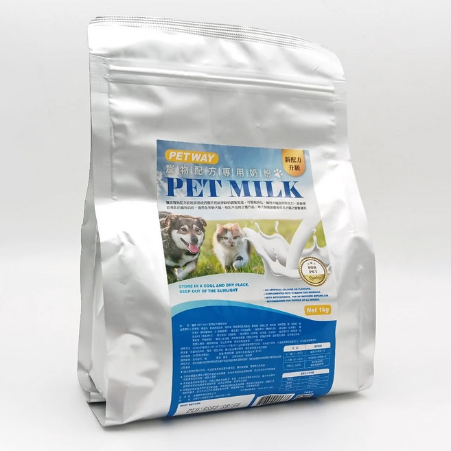 PET WAY 犬貓適用 補充營養 易消化 無人工色素香料, 1kg, 1個, 寵物奶粉量販包