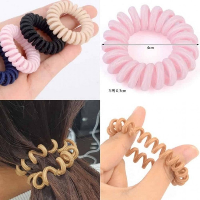 실리콘 헤어 머리끈 5개 세트 여아용 팔찌 겸용 고무줄