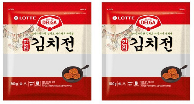 델가 한입 김치전 500g 2개