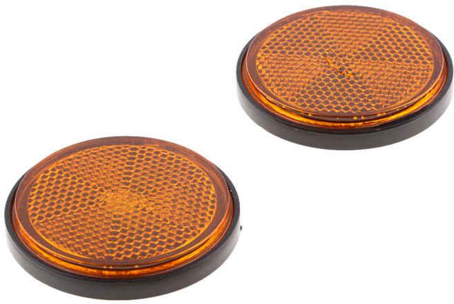 shangren 오토바이 ATV 자전거 먼지 자전거 용 범용 2x 빨간색 원형 반사판, 1개