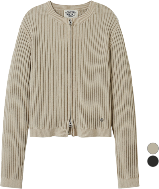 후아유 여성용 빈티지 케이블 면 집업 WHCKE4744F