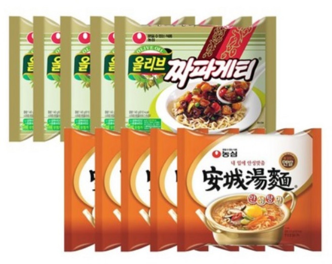 농심 안성탕면 5개 + 농심 짜파게티 5개, 1개