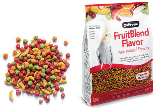 Zupreem 路比爾 飼料 鸚鵡飼料 雀科鳥類飼料 小型鸚鵡飼料, 1個, 紅【水果滋養大餐】2磅-中型鸚鵡