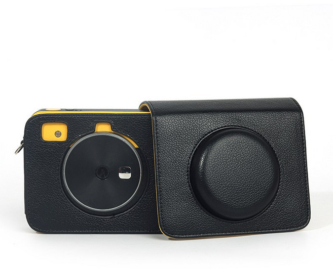 코닥 미니샷 레트로 3 가죽케이스 스트랩 포함 가방 파우치, 1개, 코닥 3세대 가죽 케이스, 블랙