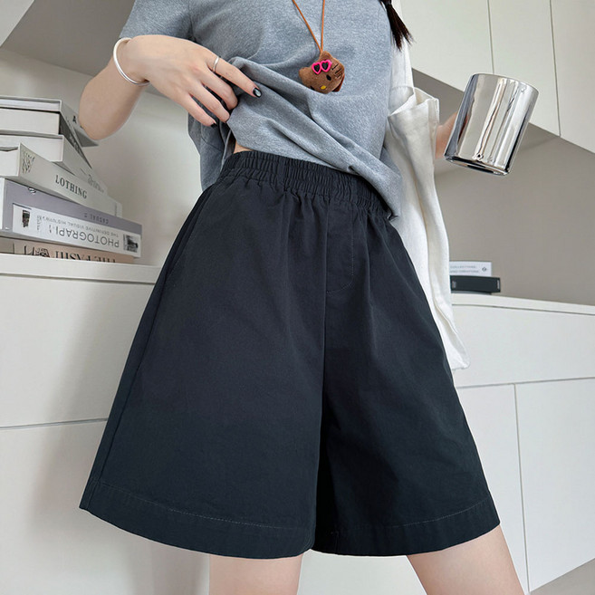 언에스온 하이웨스트 코튼 와이드 5부 팬츠