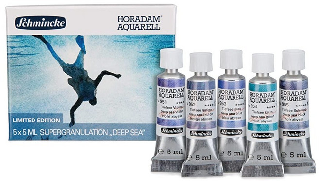 쉬민케 호라담 AQUARELL Super Granulation Deep Sea 수채화물감 5색 세트 (5ml) -, 5개, 5ml