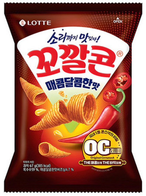 스낵 꼬깔콘 매콤달콤한맛 67g 12개