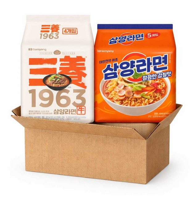 [한번에먹자쇼핑몰] 봉지라면 혼합세트 / 삼양1963 4봉지 + 삼양라면 5봉지, 9개