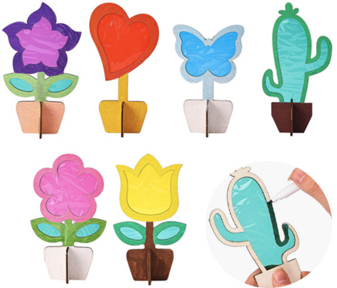 YGG 미술 만들기 재료 꽃 화분, 혼합, 6개