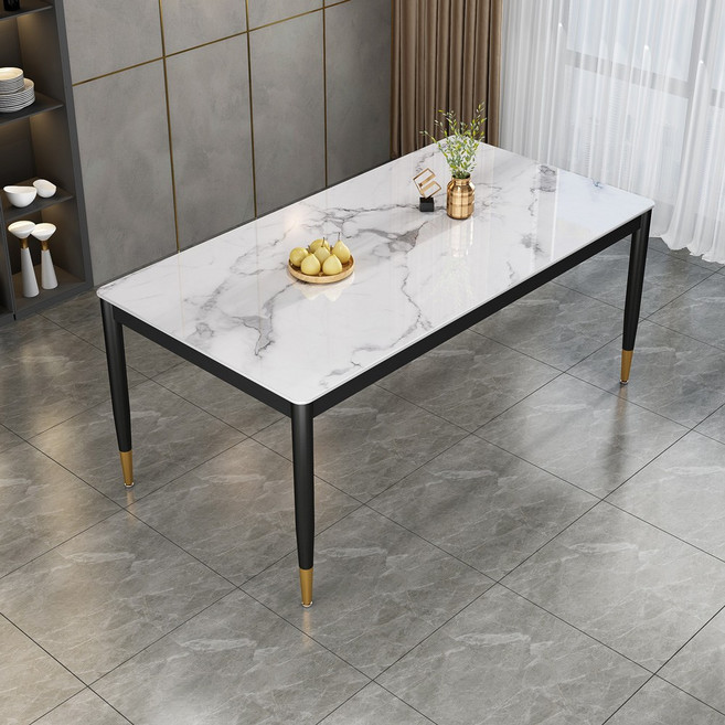 아우스 C 모던식탁세트 4인용 6인용 대리석무늬 강화유리식탁 세트 북유럽풍 다이닝테이블 식탁세트의자, 식탁 단품 130cm