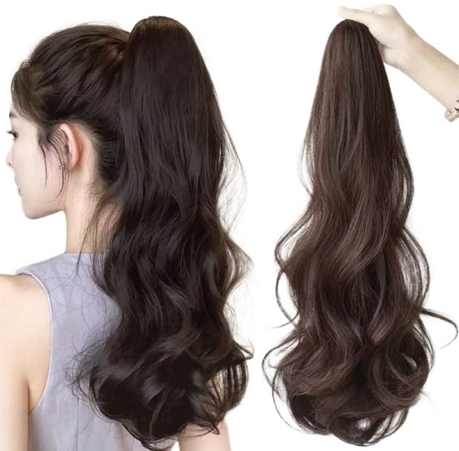 솔레비타 웨이브 포니테일 집게가발 50cm, 1개, 다크브라운