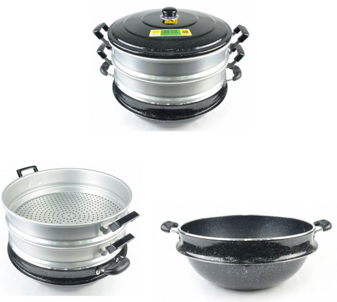 송편 해물찜기 28cm 떡찜솥 꽃게 채소찜기 국산 멀티3단찜솥, 1개