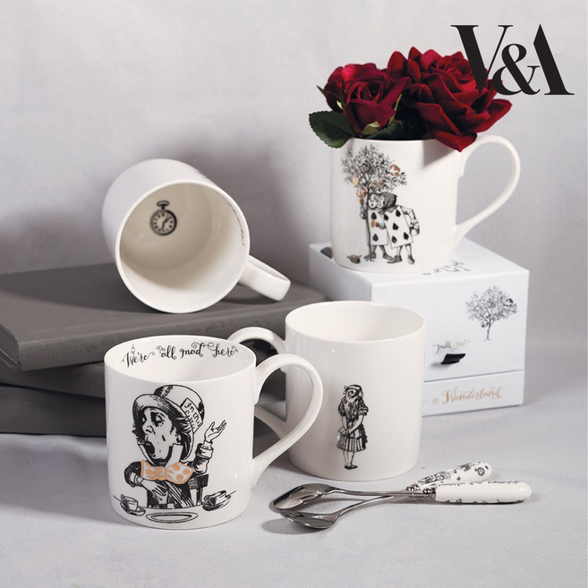 V&A 이상한 나라의 엘리스 Hatter 머그컵(350ml), 상세 설명 참조, 1개