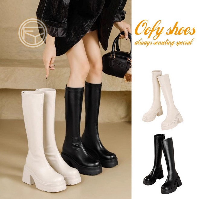 OOFY 8.5cm 超高跟厚底鬆糕長靴 女款靴子
