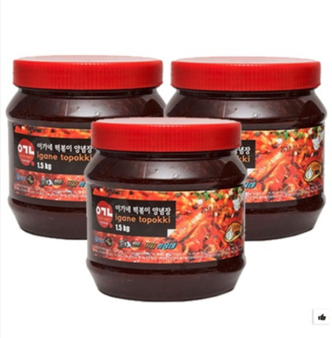 이가네떡볶이 만능양념장 1+1+1 (오리지널 1.5kg 2개 + 집밥만능 1.4kg 1개), 3개