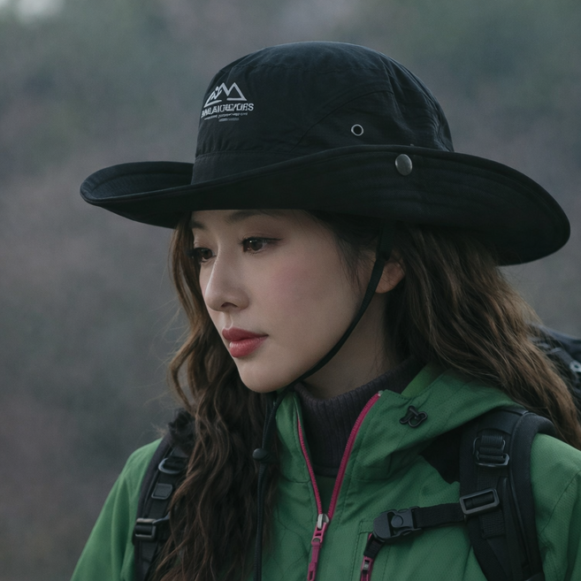 다있소유 등산 모자 캠핑 낚시 사파리모자, 블랙