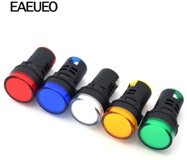 패널 장착 LED 전원 표시기 파일럿 표시 등 신호 램프 빛 방수 AD16-16C 16mm AD16-22DS 22mm 12V24V220V38, 01 22mm, 01 AC380V, 05 빨간, 1개