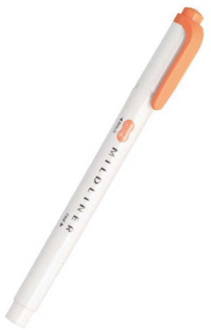 斑馬ZEBRA MILDLINER WKT-7 雙頭螢光筆, 杏桃橘MAP, 1個
