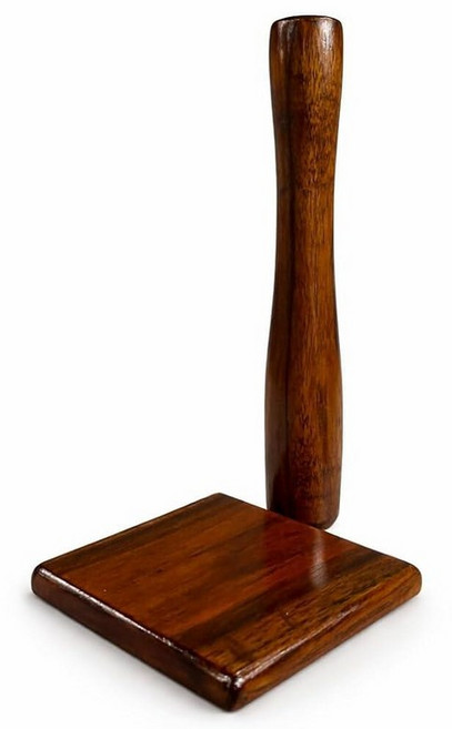 HOMORA Wooden Cocktail Muddler with Coaster Handcrafted Solid Wood Bar Tool for Mojito Old Fashi, Walnut Brown