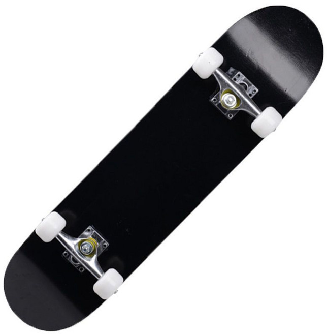 專業成人兒童幼童滑板 四輪楓木板 初學者造型雙翹板, 全黑（專業級高彈輪）, 1個