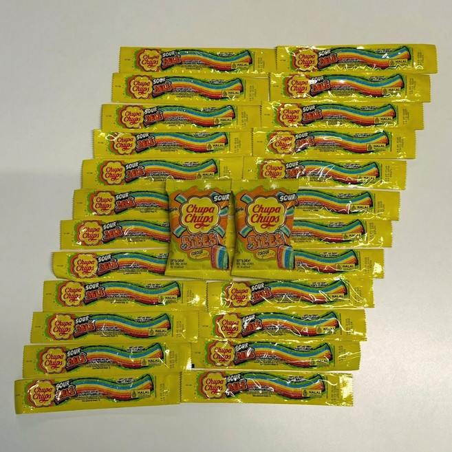 츄파춥스 사워 벨트 젤리 바이츠 젤리 혼합, 8g, 26개