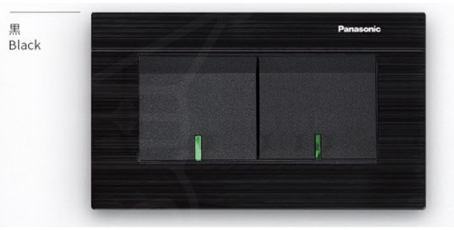 Panasonic 國際牌 GLATIMA系列 螢光開關 2開關 WTGF5252H, 1個, 黑色,直式