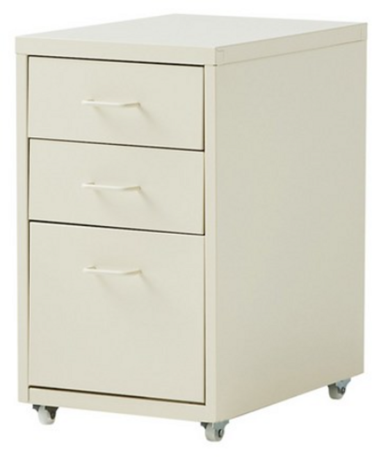 한샘 마카롱 철제 3단 서랍장, 크림화이트