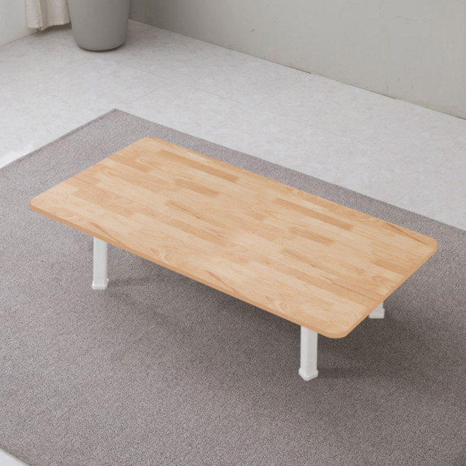 이반가구 접이식 칼라테이블 기본다리 하이그로시 좌식 다용도 책상 공부상 다과상 티테이블 사이드테이블, 1200x600, 고무나무