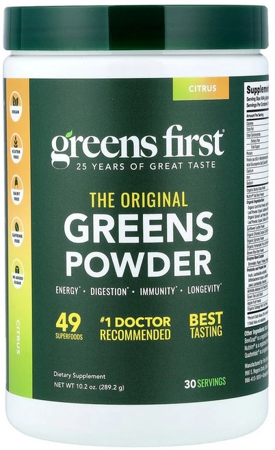 Greens First 녹색 채소 분말 감귤류 289.2g(10.2oz) First (그린스 퍼스트), 289 g, 289.2g, 1개 - 쿠팡