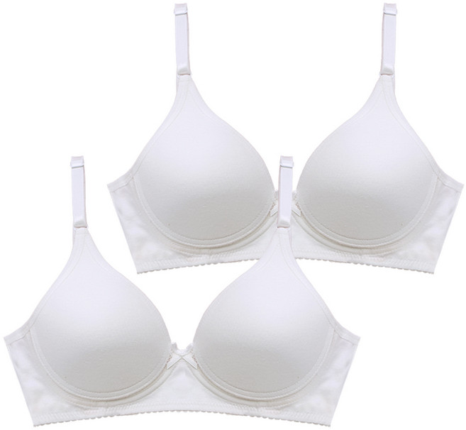 1+1 하누리 편안한 착용감 좋은 예쁜 가슴 라인 면스판혼방 노와이어 주니어브라