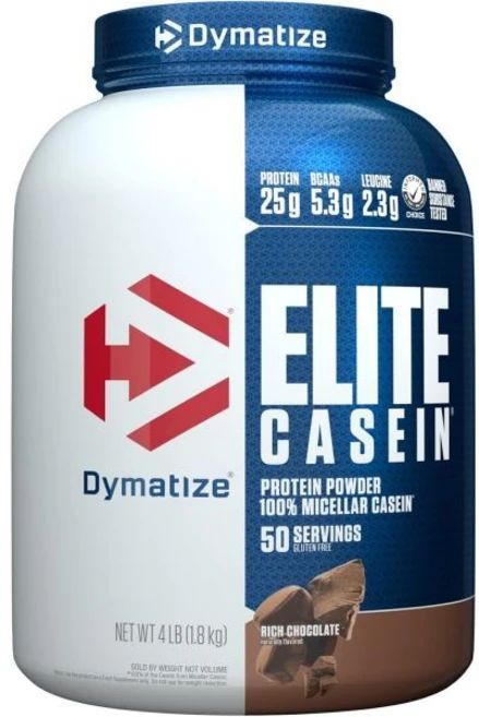 다이머타이즈 Dymatize Elite Casein Protein Powder Chocolate 100% Micellar Casein 25g Protein 5.4g BC, 4 Pound (Pack of 1), 1개 - 쿠팡