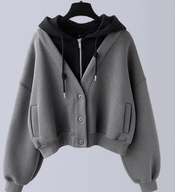 셀리즈로 데일리 외출복 투톤 후드집업