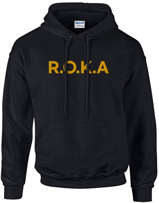 밀리터리 기모 옐로우 블랙 후드티 ROKA