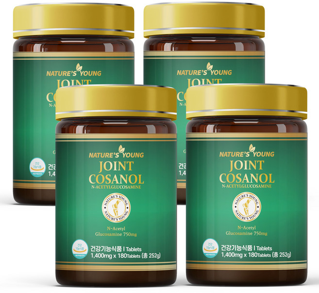 호주 네이쳐스영 초록입홍합 조인트코사놀 90000 글루코사민, 4개, 180정