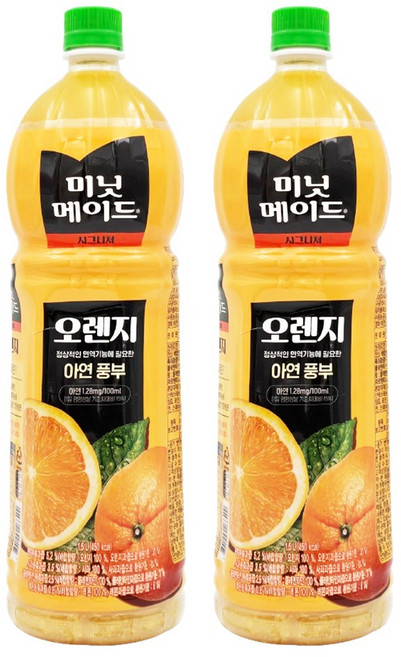 코카콜라 미닛메이드 시그니처 오렌지, 1.5L, 2개