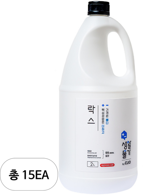 크리오 생활물가 욕실용 락스, 2L, 15개