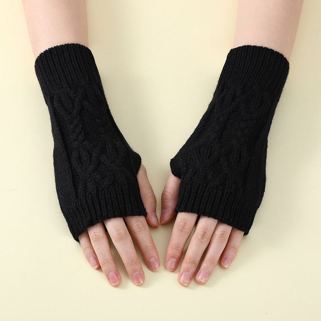 아시안브랜드 여성용 니트 꽈배기 핸드워머 따뜻한 반장갑