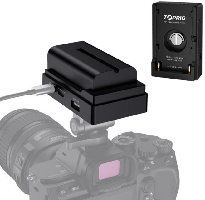 1CH PD 30W Toprig NP-F 배터리 충전기 어댑터(소니 F750 고속 충전용)