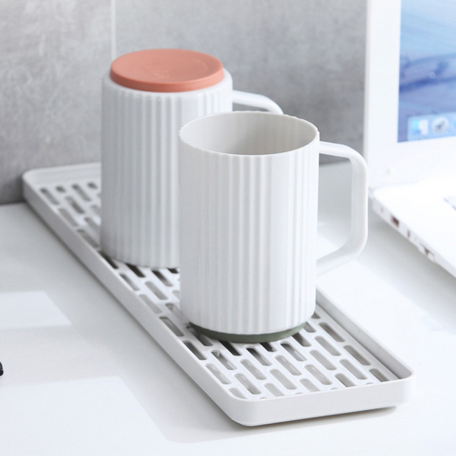 물빠짐 건조 트레이 소 주방 트레이 욕실트레이 다용도수납트레이, 2개, 그레이, 1단