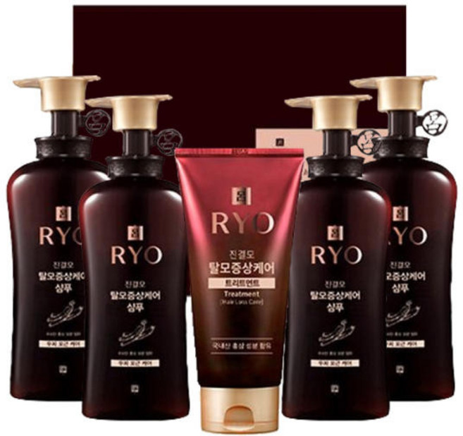 려 진결모 프리미엄 GIFT 선물세트 (진결모490mlx4개+트리트먼트300mlx1개) 신형, 5세트