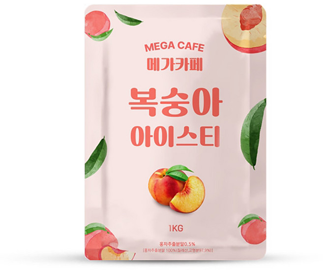 메가카페 복숭아 아이스티 파우더 1kg 1박스 12개, 1개입