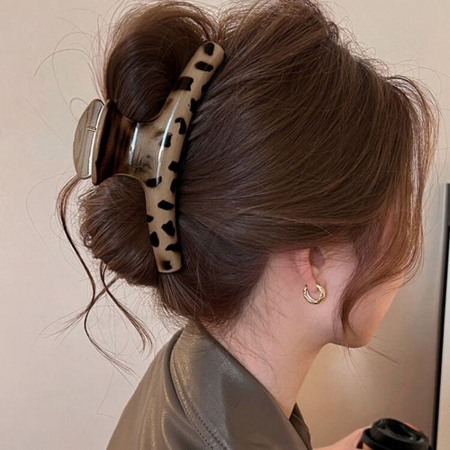 15cm 빅사이즈 호형 고급 유광 올림머리 헤어 집게핀